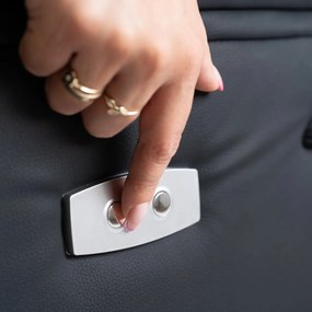 Elektromos masszázsfotel, dönthető fekete ökobőr, JASPER