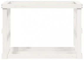 fehér tömör fenyőfa kültéri rönktároló 108x52x74 cm