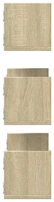 3 db sonoma tölgy színű szerelt fa fali polc 58 x 18 x 18 cm