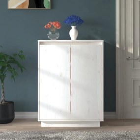fehér tömör fenyőfa cipőszekrény 60 x 35 x 80 cm