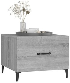 2 db szürke sonoma színű dohányzóasztal fémlábakkal 50x50x40 cm