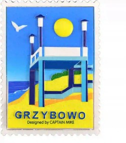 Postaláda alakú mágnes tengeri motívummal, Gomba