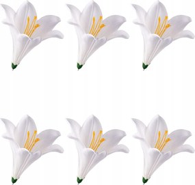 Liliom virágfej krémszínű művirág kompozíció 6 db