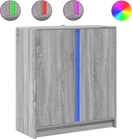 vidaXL szürke sonoma szerelt fa tálalószekrény LED-del 77 x 34 x 85 cm