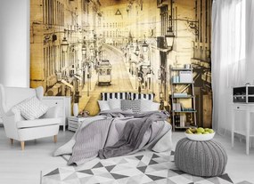 Fotótapéta - Vintage város (152,5x104 cm)