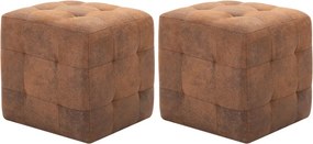 vidaXL 2 db barna művelúr éjjeliszekrény 30 x 30 x 30 cm