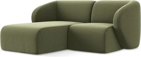 Zöld bársony sarokkanapé (bal oldali-heverő résszel) Lani – Makamii
