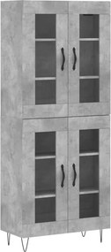 vidaXL betonszürke szerelt fa magasszekrény 69,5 x 34 x 180 cm