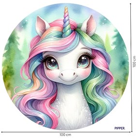 PIPPER. Kör alakú falmatrica "Unikornisok" Méret: 60cm