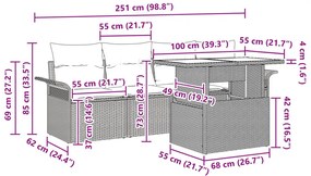 Kertibútor Szett 4 db-os készlet Szürke Rattan