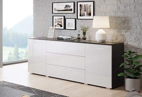 PARIS 150 komód, 150x68x39, fehér/magasfényű fehér