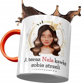 Narancssárga Bögre Neli Feleség Barátnő Ajándék Nyomtatott Fotóval