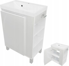 Mosdószekrény 60 cm Fehér Álló Függő Mdf Papírtartó Wc polcok