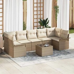 Kerti Kanapé Szett párnával 8 pcs Beige, Krém 55 x 55 x 37 cm