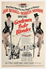 Festmény reprodukció Gentlemen Prefer Blondes / Marilyn Monroe (Retro Movie), (26.7 x 40 cm)