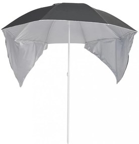 antracitszürke strandnapernyő oldalfalakkal 215 cm