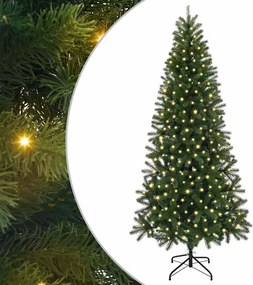 vidaXL Mű karácsonyfa 300 LED-del állvánnyal Zöld 210 cm PE és PVC