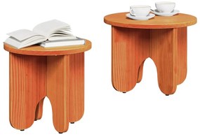 Dohányzóasztal 2 pcs Viaszbarna 39.5 x 39.5 x 30 cm