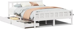 vidaXL fehér tömör fenyőfa ágy matrac nélkül 150 x 200 cm
