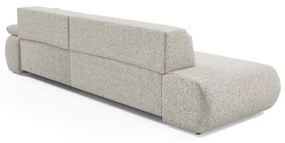 PRATO jobb oldali, L-alakú, kihúzható sarokkanapé tárolóval, bézs