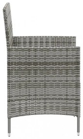 2 db szürke polyrattan kerti szék párnával