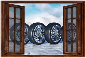 Poszterek 120x80 NyĂĄri gumiabroncsok a hĂłban