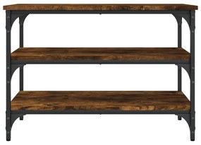 füstös tölgy színű szerelt fa cipőtároló pad 70 x 38,5 x 49 cm