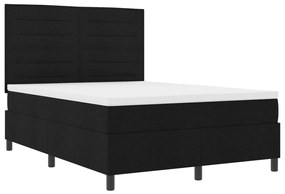 Rugós Ágy Matraccal és LED - Fekete - 160 x 200 cm - Szövet