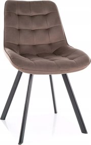 Monti Velvet szék váz fekete bársony szövet cappuccino bluvel 38