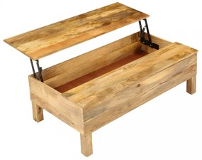 tömör mangófa dohányzóasztal 110 x 55 x 35 cm