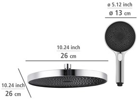 Fényes ezüstszínű rozsdamentes acél zuhanyszett 120 cm Soft Water – Wenko