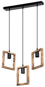 Zuma Line ASZ.1679 - Csillár zsinóron ATRIA 3xE27/20W/230V fenyő/fekete