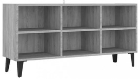 szürke sonoma színű TV-szekrény fémlábakkal 103,5 x 30 x 50 cm