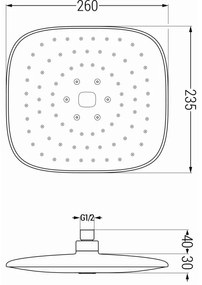 Mexen Uno, rejtett zuhanygarnitúra DR33, fekete, 71435DR33-70