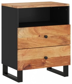 tömör akácfa és szerelt fa éjjeliszekrény 50 x 33 x 62 cm