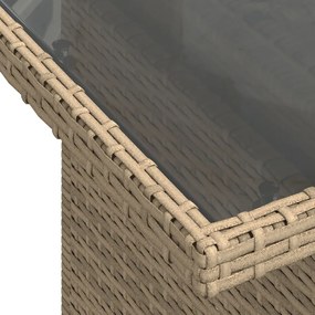 8 részes kerti kanapészett párnákkal bézs poly rattan, 2-személyes kerti kanapé párnákkal bézs poly rattan