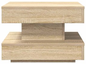 sonoma tölgy dohányzóasztal 360 fokban forgatható 50x50x34,5 cm