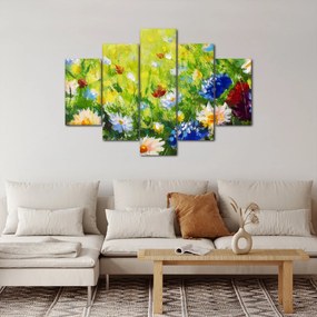 Virágzó rét képe, olajfestmény (150x105 cm)