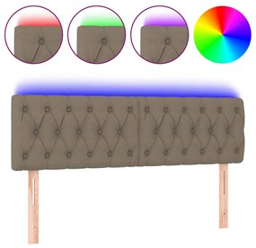 tópszínű szövet LED-es fejtámla 160x7x78/88 cm