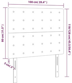krémszínű szövet LED-es fejtámla 100x5x118/128 cm
