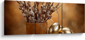 Tojás és a macska képe (órával) (90x30 cm)