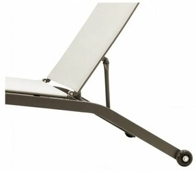 Kerti nyugágy kerekekkel, bézs színű, 195 x 90 x63 cm