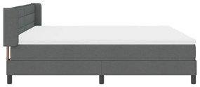 Boxspring ágy matraccal sötétszürkében, 200 x 200 cm, szövet