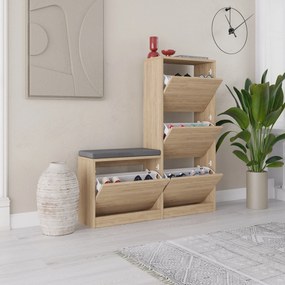 Cipőtároló dude 118x105x26 cm - tölgy színű