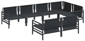 Kerti Kanapé Szett párnával 7 pcs Antracitszürke Acél &amp; szövet