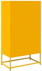 Highboard Mustársárga 68x39x123 cm Acél
