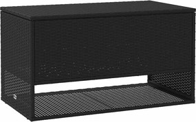 Fekete Polyrattan Kültéri Párna Doboz 100X55X55,5 Cm