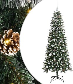 vidaXL Mű karácsonyfa 300 LED-del Zöld 180 cm PVC és Műanyag és Acél
