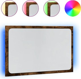 vidaXL sonoma tölgy szerelt fa LED-es fürdőszobatükör 60 x 8,5 x 38 cm