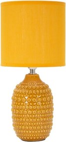 Mustársárga kerámia asztali lámpa textil búrával (magasság 30,5 cm) Points – Mauro Ferretti